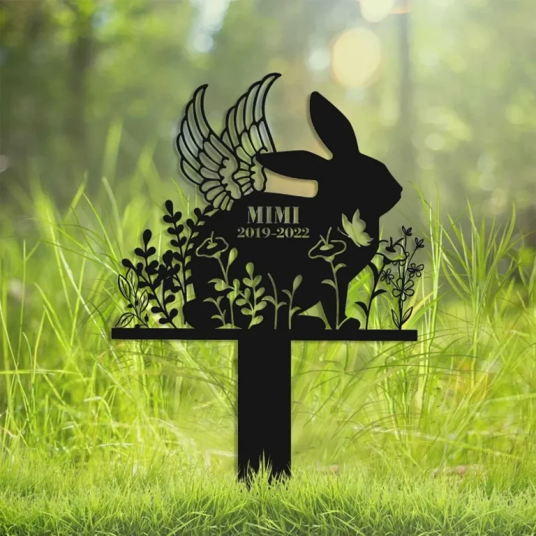 Bunny Memorial Stake, Rabbit Memorial Plaque, Rabbit Floral Stake, Rabbit Loss, Bunny Loss, Pet Rabbit Memorial, Metal Pet Stake Bunny