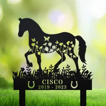 Custom Horse Memorial Stake Sign, Grave Markers Sign, Horse Lover Gift, Sympathy Sign, Remembrance Stake, Ranch Decor, Metal Sign With Stake