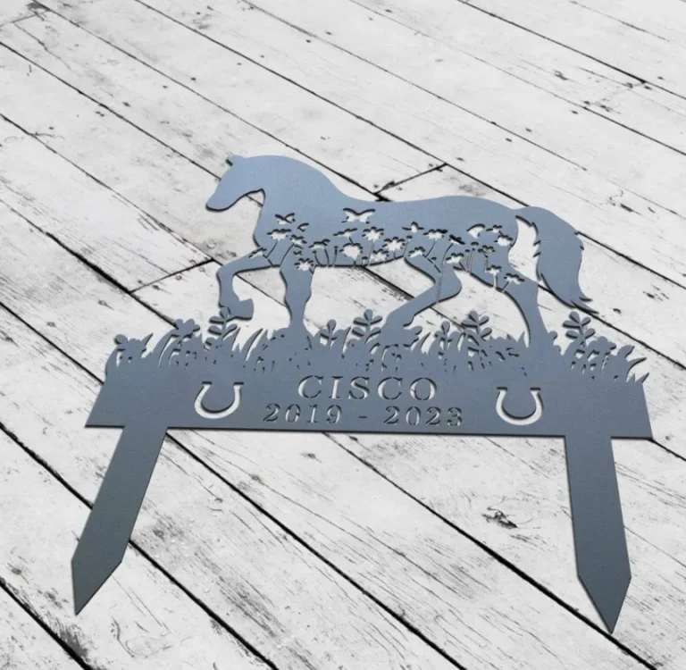 Custom Horse Memorial Stake Sign, Grave Markers Sign, Horse Lover Gift, Sympathy Sign, Remembrance Stake, Ranch Decor, Metal Sign With Stake