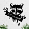 Custom Raccoon Metal Sign , Raccoon Gifts, Woodland Animals Home Decor, Raccoon Nursery Decor, Birthday Gift For Kids Wall Art