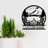 Custom Campfire Metal Sign, Lake House Sign, Personalized Camp Name Sign, Outdoor Decor, Address Sign, Lake Scene Campsite Monogram Decor