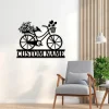 Custom Bicycle With Flowers Metal Wall Art, Bicycle Racing Lover, Bicycle Wall Decor, Bicycle Gift, Cyclist Name Sign, Bicycle Wall Art