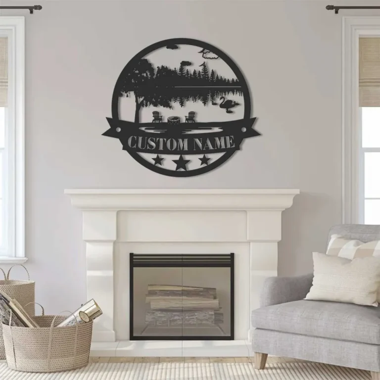 Custom Lake House Name Sign, Outdoor Cottage Sign, Front Porch Decor, Personalized Lake House Metal Sign, Forest Lake Sign, Lake House Decor