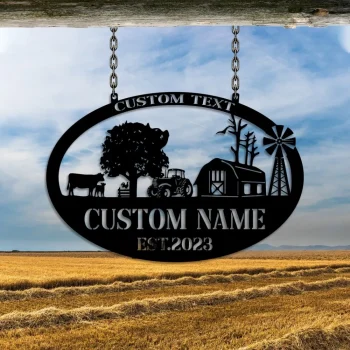 Personalized Farm Metal Sign, Custom Metal Farm Sign, Farm Animals, Outside Barn, Country House Ranch, Metal Wall Art, Custom Farmhouse Sign