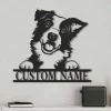 Border Collie Metal Sign, Personalized Dog Wall Art, Dog Memorial Gift, Pet Lover, Custom Dog Name Sign, Dog House Decor, Border Collie Wall Decor