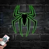 Spider Metal Wall Art Led Light, Spider Lover Sign, Home Decor, Kid Nursery Decoration, Halloween, Christmas, Birthday, Halloween Gift