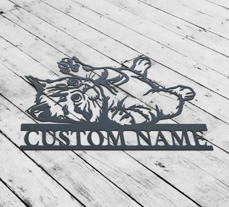 Custom Cat Metal Sign, Cat Wall Art, Indoor Decor, Room Decoration, Personalized Cat Name Sign, Pet Lover Gift, Cat's Mom Sign, Cat Wall Decor