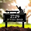 Custom Lawn Address Metal Sign, Lawn Mounted Metal Address Stake, Personalized Address Yard Sign, Garden House Number Sign, Housewarming Gift