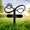 Custom Infinity Dog Memorial Stake With Heart And Paw, Metal Dog Garden Stake, Personalized Dog Name Yard Stake, Metal Dog Memorial Marke