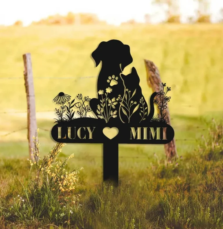 Custom Dog&cat Memorial Garden Stake, Personalized Grave Marker, Dog Cat Memorial Metal Sign, Yard Stake, Outdoor Dog Cat Garden Decor, Cemetery