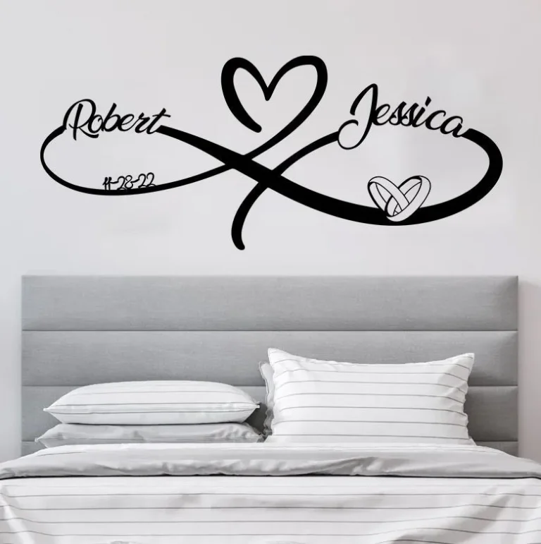 Personalized Wedding Gift For Couple, Infinity Sign With Names And Date, Anniversary Gift, Wedding Date Sign, Engagement Announcement Sign