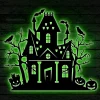 Halloween Metal Sign Led Lights, Halloween Asylum Art, Halloween Haunted House Decor, Front Door Hanger, Halloween Gift, Halloween Wall Decor