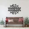 Custom Halloween Spider Metal Wall Art Led Light Personalized Creepy Spider Web Name Sign Decoration Ideal For Home Decor Halloween Art