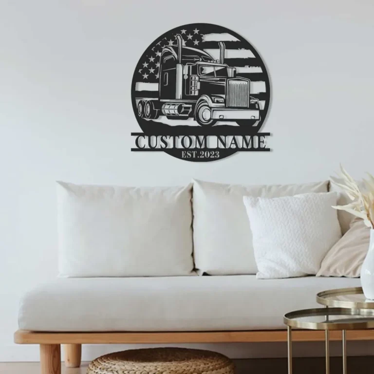 Personalized Semi Truck Wall Metal Art - Custom Semi Truck - Metal Wall Art -wall Decor- Personalized Semi Truck - Semi Truck - Home Decor