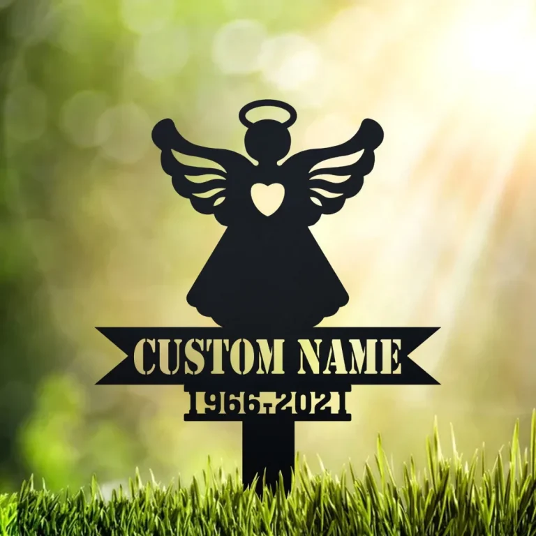 Angel Memorial Stake, Grave Marker Human, Memorial Metal Stake, Angel Wing Plaque, Angle Plaque Stake, Angel Memorial Garden Stake, Memorial