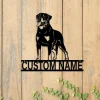 Custom Lazy Rottweiler Metal Wall Art Led Lights Personalized Dog Lover Name Sign Lazy Rottweiler Lover Gift Ideal For Home Decor & Gift