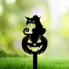 Black Cat Halloween Decor Yard Stake, Halloween Metal Black Creepy Cat, Front Porch Decor, Spooky Cat Gift, Angry Kitty, Black Cat Decor