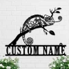 Custom Chameleon Metal Wall Art Personalized Chameleon Name Sign Home Decor Boy Girl Nursery Decoration Housewarming Birthday Gift Chameleon