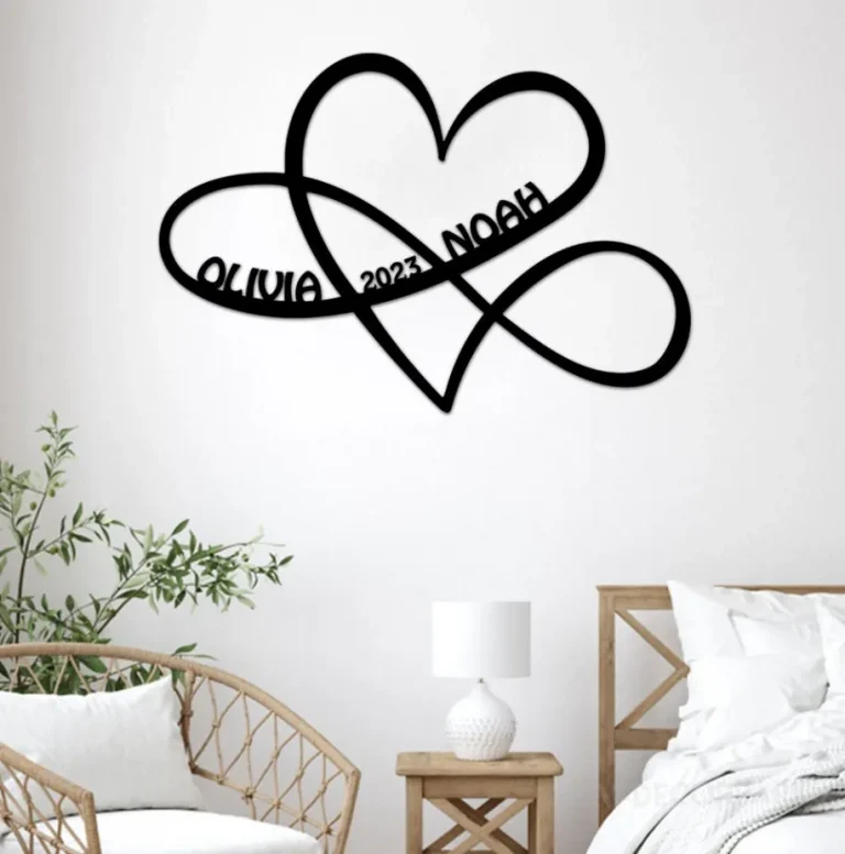 Custom Infinity Metal Sign, Personalized Couple Names Sign, Infinity Sign, Gift For Husband, Anniversary Wedding Date Sign, Metal Wedding Decor