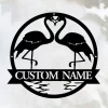 Custom Flamingo Metal Sign, Flamingo Metal Wall Art, Housewarming Gift, Wedding Gift, Metal Flamingos Sign, Birthday Gift, Wedding Sign