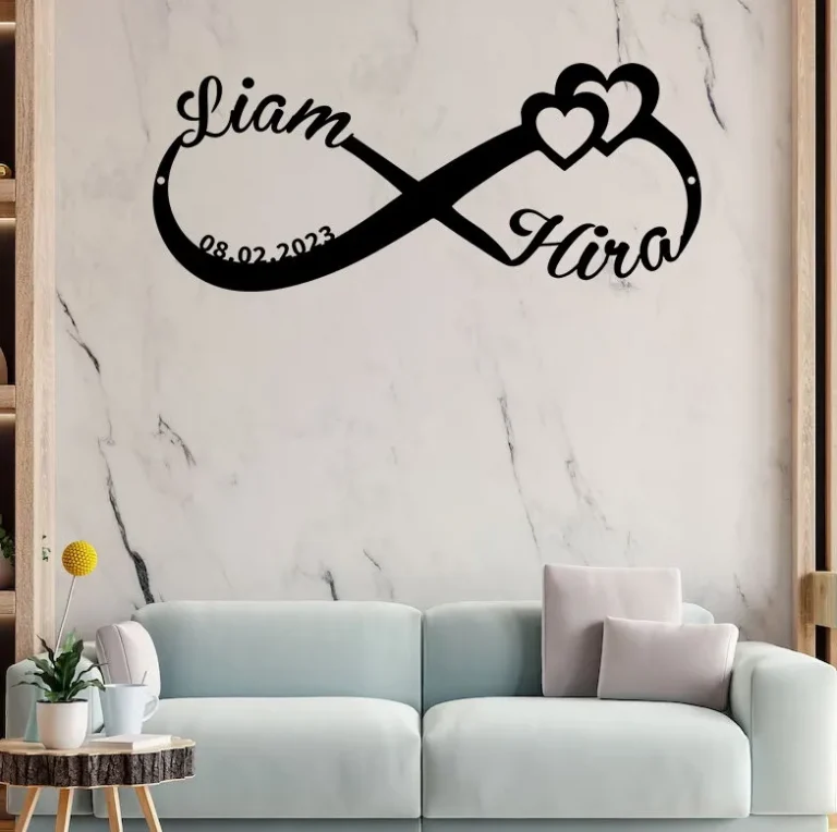 Personalized Wedding Gift For Couple, Custom Infinity Sign, Wedding Date Sign, Engagement Gift, Anniversary Gift, Wedding Decor