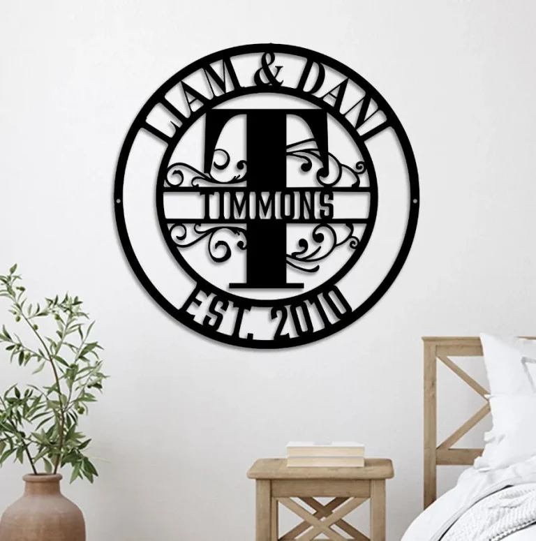 Personalized Family Name Sign, Custom Name Sign, Metal Name Sign, Metal Monogram, Wedding Gift, Wedding Monogram, Closing Gift, Housewarming Gift