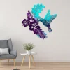 Multicolored Hummingbird Metal Wall Hanging, Springtime Garden Decor, Ombre Colorful Decor, Home Decor