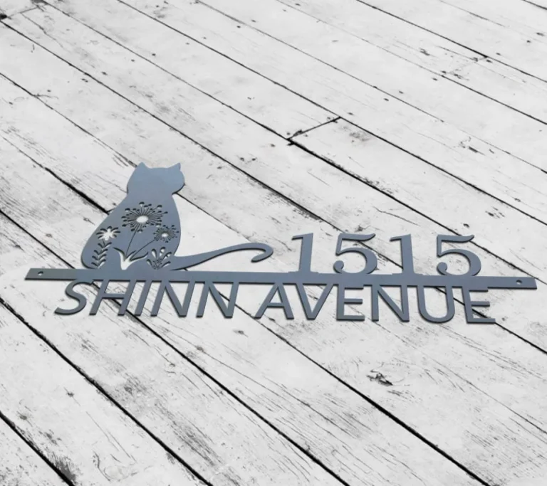 Custom Cat House Number Sign Custom Address Number Marker House Numbers Sign Address Sign Metal Address Plaque Outdoor Decor