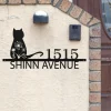 Custom Cat House Number Sign Custom Address Number Marker House Numbers Sign Address Sign Metal Address Plaque Outdoor Decor