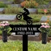 Bike Rider Memorial, Dirt Bike Stake, Biker Cross, Personalized Cemetery Stake, In Memorial Of Gift, Fathers Day Gift, Grave Marker, Dad Gift