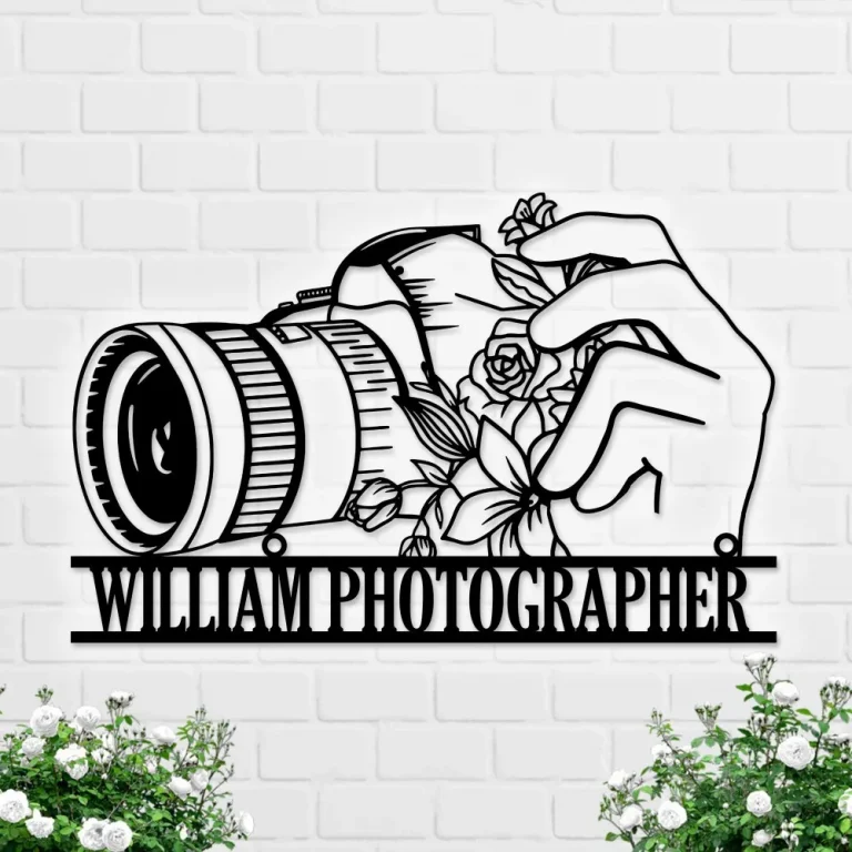 Personalized Camera Metal Wall Art, Camera Metal Sign, Camera Decor, Custom Photographer Metal Sign, Photo Studio Decor, Photography Lovers Gift