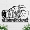 Personalized Camera Metal Wall Art, Camera Metal Sign, Camera Decor, Custom Photographer Metal Sign, Photo Studio Decor, Photography Lovers Gift