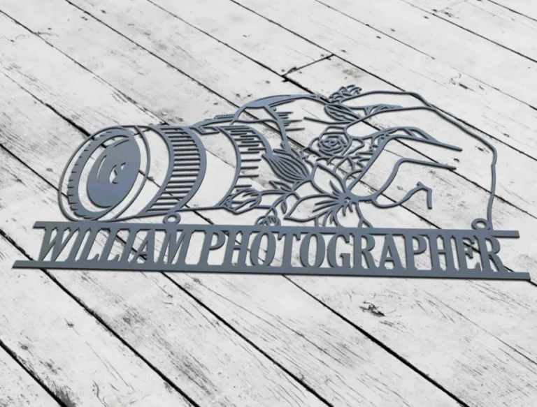 Personalized Camera Metal Wall Art, Camera Metal Sign, Camera Decor, Custom Photographer Metal Sign, Photo Studio Decor, Photography Lovers Gift