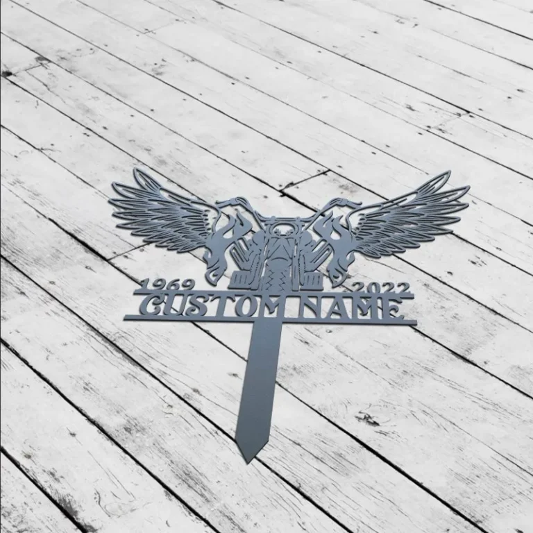Motocycler Memorial Stake, Biker Memorial Cross For Grave, Riding With Angels, Biker Memorial Garve Maker, Grave Marker Human, Dad Memorial