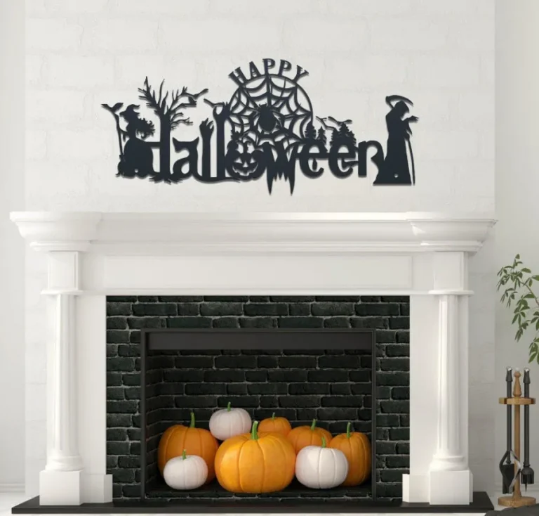 Happy Halloween Metal Wall Art, Raven Halloween Sign, Witches Halloween Decor, Cool Halloween Room Decor, Bat Pumpkin Sign, Halloween Night