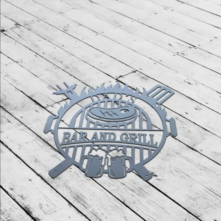 Personalized Backyard Bbq Metal Sign Custom Backyard Bar And Grill Metal Wall Art Home Decor Backyard Decoration Man Cave Xmas Gif For Him