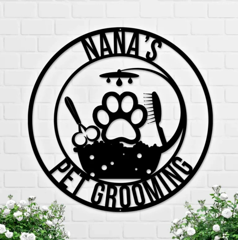 Personalized Pet Grooming Metal Wall Art, Pet Grooming Service, Pet Salon Metal Wall, Pet Groomer Sign, Salon Owner Gift, Pet Salon Decor