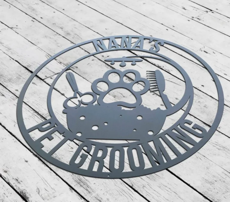 Personalized Pet Grooming Metal Wall Art, Pet Grooming Service, Pet Salon Metal Wall, Pet Groomer Sign, Salon Owner Gift, Pet Salon Decor