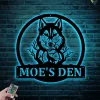 Personalized Wolf Monogram Metal Sign With Led Lights, Custom Wolf Monogram Metal Sign With Led Lights, Wolf Monogram Gifts Funny, Animal Gift