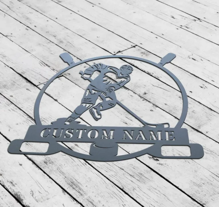 Hockey Player Name Sign, Custom Hockey Metal Sign, Hockey Stick Sign, Gift For Hockey Player, Personalized Hockey Wall Art, Hockey, Ice Hockey