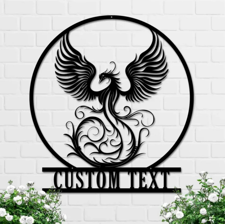 Phoenix Metal Sign, Custom Phoenix Wall Art, Phoenix Decoration, Room Decoration, Personalized Phoenix Wall Decor, Phoenix Monogram