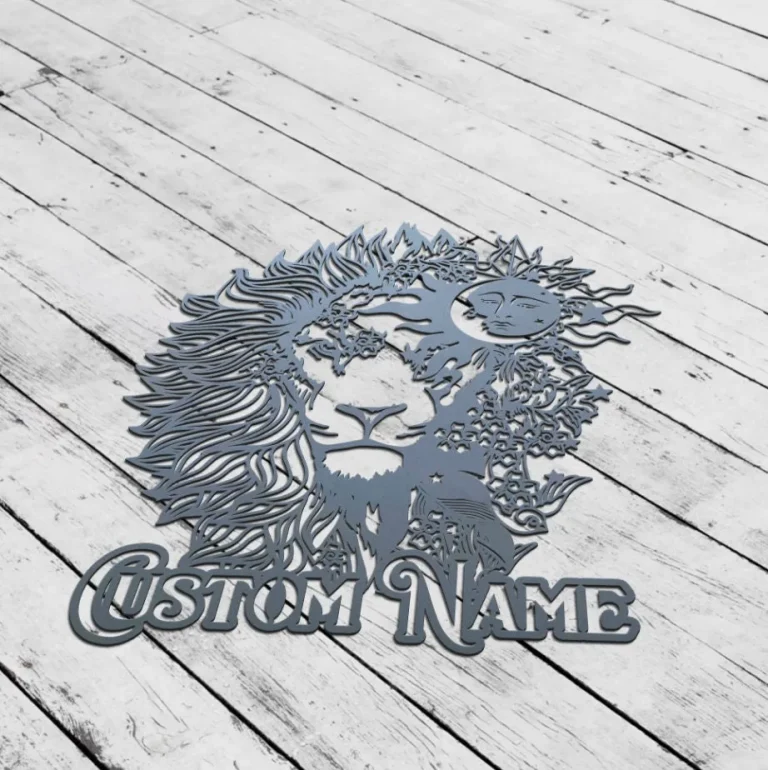 Personalized Lion Name Sign, Lion Metal Wall Decor, Custom Lion Metal Sign, Lion Head Metal Wall Art, Animal Decor, Kid Nursery Wall Decor