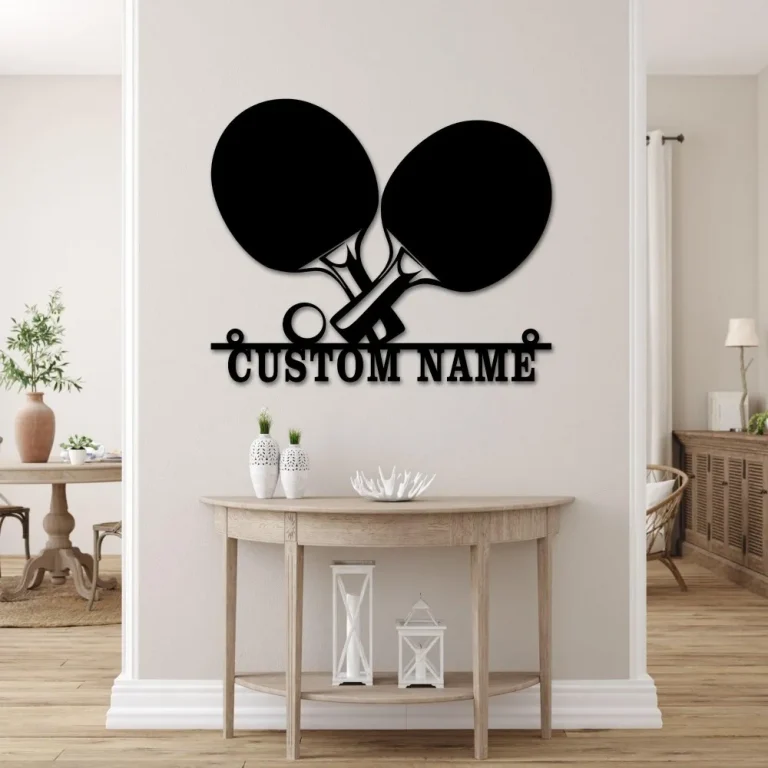 Personalized Ping Pong Metal Wall Art, Ping Pong, Table Tennis Player Sign, Nursery Decor, Ping Pong Gift, Ping Pong Paddle Name Sign, Gift