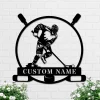 Hockey Player Name Sign, Custom Hockey Metal Sign, Hockey Stick Sign, Gift For Hockey Player, Personalized Hockey Wall Art, Hockey, Ice Hockey