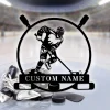 Hockey Player Name Sign, Custom Hockey Metal Sign, Hockey Stick Sign, Gift For Hockey Player, Personalized Hockey Wall Art, Hockey, Ice Hockey