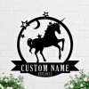 Custom Unicorn Metal Wall Art Led Light, Personalized Unicorn Lover Name Sign Home Decor, Ideal For Home Decor & Gift, Christmas Gift, Birthday