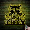 Custom Raccoon Metal Sign With Led Light, Raccoon Gifts, Woodland Animals Home Decor, Raccoon Nursery Decor, Birthday Gift For Kids Wall Art