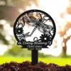 Personalized Dragonfly Memorial Stake, Metal Stake, Garden Decor, In Loving Memory, Sympathy Sign, Grave Marker, Dragonfly And Flower Sign