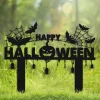 Metal Happy Halloween Driveway Sign With Stakes, Spooky Front Porch Decors, Outdoor Haunted House Decorations, Creepy Pumpkin Lawn Arts