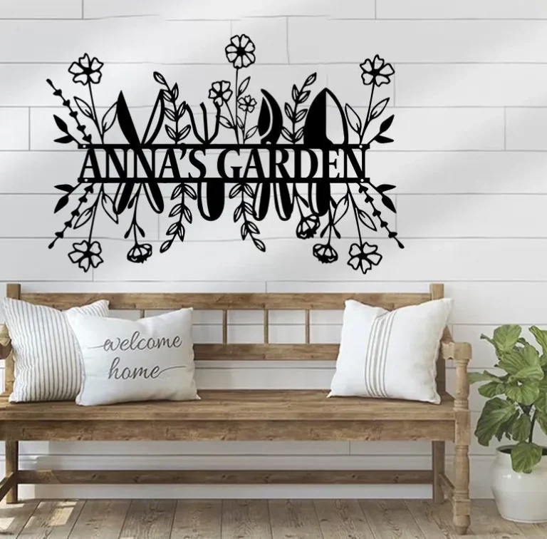 Personalized Garden Sign, Custom Gardener Name Sign, Garden Metal Sign, Garden Wall Art, Garden Decor, Gift For Gardener, Metal Yard Decor